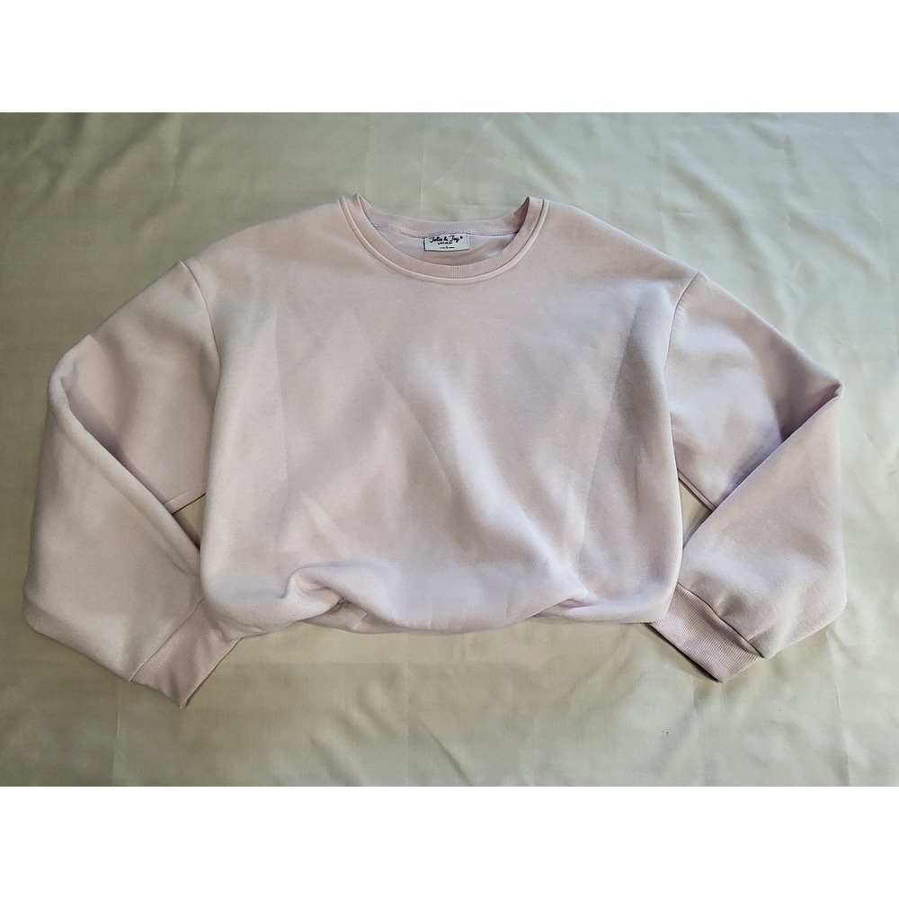 Jolie & Joy Light Pink Crewneck Sweatshirt Womens Juniors Large Drop Shoulder
